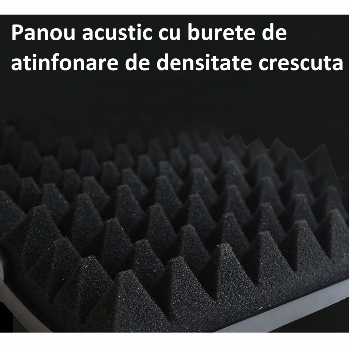 Suport de microfon AxaCube® cu filtru pop si panou acustic integrat, anti-ecou, burete de antifonare, reglabil, negru [10]