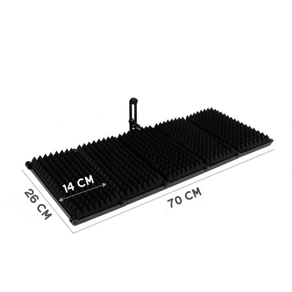 Suport de podea pentru microfon AxaCube® cu panou acustic si filtru pop, anti-ecou, burete antifonic, reglabil, pentru inregistrari, cantat, streaming [3]
