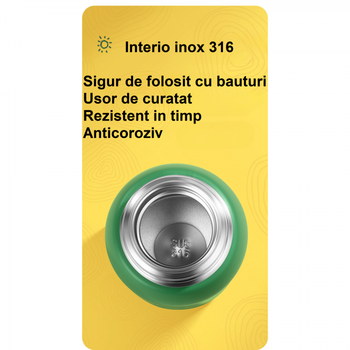 Termos cu husa pentru copii AxaCube®, 500 ml, interior otel inoxidabil 316, pai de silicon alimentar, capac tip cana, perete dublu cu vid, verde [10]
