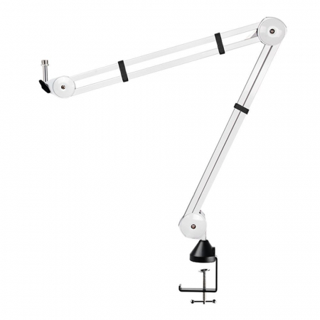 Microfoane - Brat pentru microfon AxaCube®, suport reglabil, rotatie 360°, greutate suportata 1.5 kg, alb