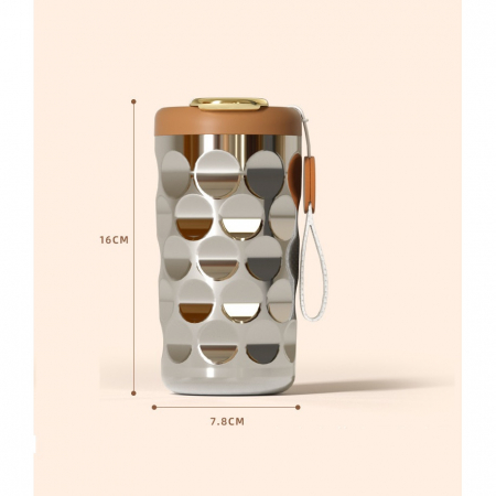 Cana termos AxaCube®, pentru cafea, capuccino, 410 ml, interior otel inoxidabil 316 captusit cu strat ceramic, izolare termica multistrat cu vacuum, ecran afisare temperatura, argintiu [8]