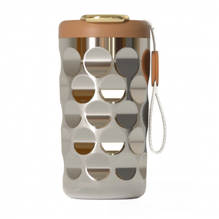 Termosuri si Cani termos - Cana termos AxaCube®, pentru cafea, capuccino, 410 ml, interior otel inoxidabil 316 captusit cu strat ceramic, izolare termica multistrat cu vacuum, ecran afisare temperatura, argintiu