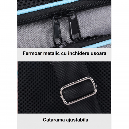 Geanta de transport pentru animale de companie mici AxaCube®, pisici, caini, laterale extensibile, plasa de aerisire, pliabila, baza rezistenta, buzunare laterale, 47 X 28 X 28 cm [10]