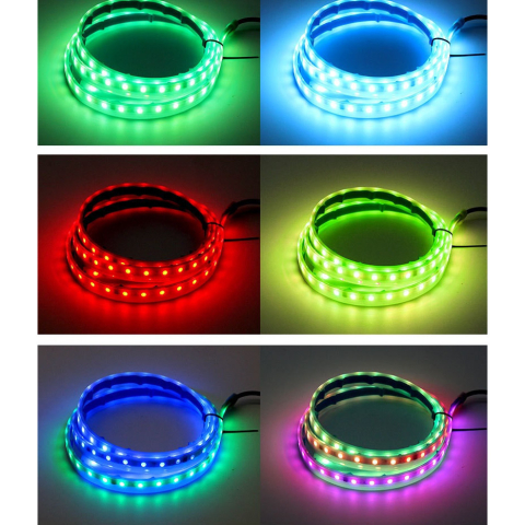Kit banda led auto AxaCube® cu montare sub capota masinii, RGB, control prin aplicatie dedicata si telecomanda, joc de lumini, rezistenta la apa, 120 cm [11]