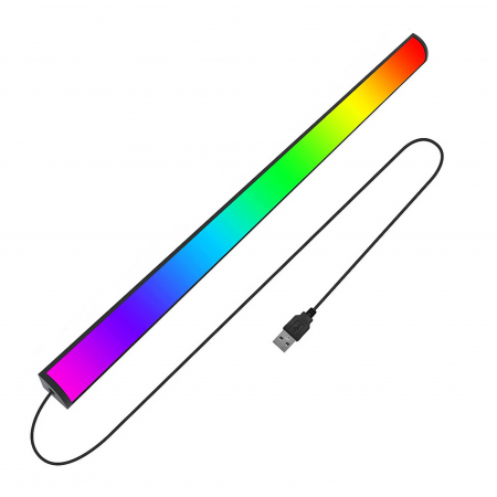 Lampi LED RGB - Lampa LED RGB AxaCube® cu montare pe monitor, lumina ambientala, sincronizare sonora, control prin aplicatie si telecomanda, fixare magnetica, conectare USB, negru