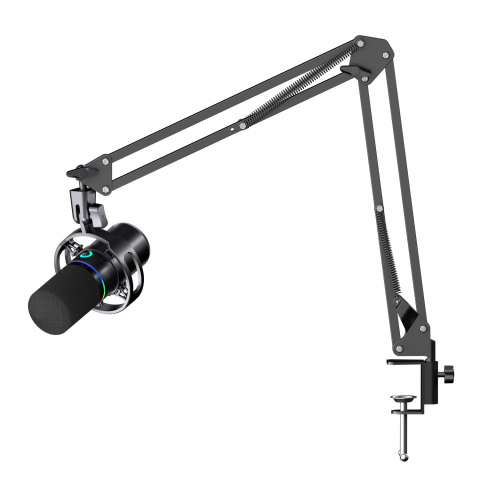 Microfon AxaCube® pentru gaming, inregistrari, streaming, youtube, cardioid, monitorizare in timp real, functie mute, lumina RGB, brat ajustabil, conexiune XLR si USB, compatibil Windows, Apple si PS [11]