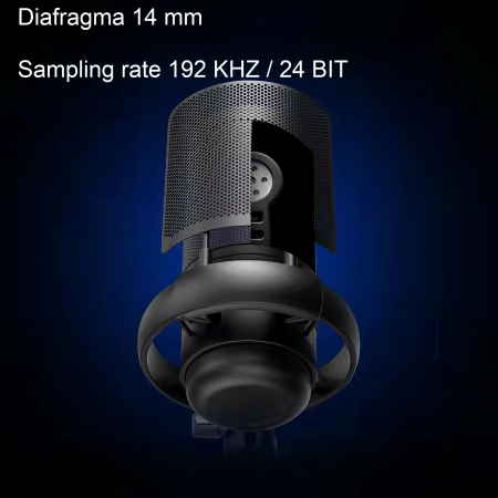 Microfon condensator AxaCube® pentru gaming, inregistrari, streaming, youtube, zoom, reducere zgomot fundal, functie mute, cardioid, lumina RGB, filtru pop, compatibil Windows, MacOS, PS4, PS5, conexi [10]