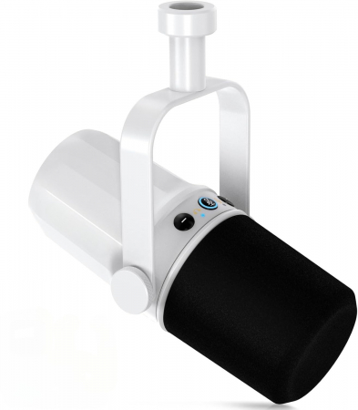 Microfoane - Microfon dinamic AxaCube, podcast, streaming, gaming, conexiune XLR si USB, corp metalic, buton mute, monitorizare in timp real, alb