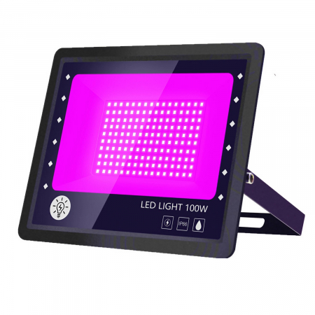 Proiectoare - Proiector led cu lumina UV AxaCube, 100W, 160 leduri, lungime de unda 395-400 nm, carcasa aluminiu, IP66, ideala petreceri si evenimente