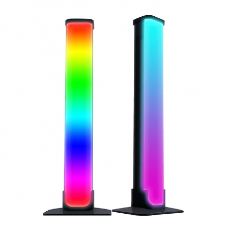 Lampi LED RGB - Set 2 lampi led smart AxaCube pentru gaming, RGB, lumina ambientala, sincronizare sonora, joc de lumini, bluetooth, control prin telecomanda si aplicatie dedicata, conectare usb