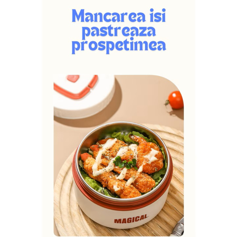 Set 3 caserole cu husa transport, interior otel inoxidabil 304, 1 caserola 400 ml, 1 caserola 500 ml si 1 caserola 600 ml, capac cu filet si garnitura silicon [3]