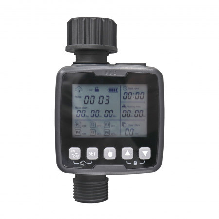 Ingrijire plante - Sistem de irigare automat AxaCube pentru gradina, set cu 20 de atomizoare, senzor de ploaie, display LCD, IPX5, fixare la robinet