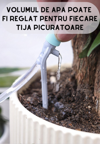 Sistem de irigare automat AxaCube pentru plante, set pentru 10 ghivece, udare prin picurare, tije picuratoare reglabile, temporizator, acumulator reincarcabil, ideal apartament/casa [4]