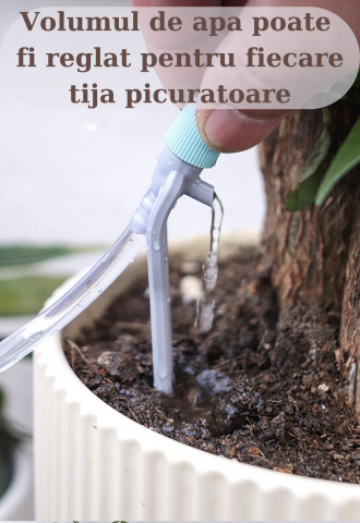 Sistem de irigare automat AxaCube pentru plante, set pentru 20 ghivece, 2 pompe incorporate, udare prin picurare, picuratoare reglabile, temporizator, alimentare prin baterii sau conectare la retea, i [8]