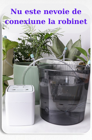 Sistem de irigare automat AxaCube pentru plante, WiFi 2.4 Ghz, set pentru 20 de ghivece, udare prin picurare, 2 pompe incorporate, temporizator, alimentare prin baterii sau conectare la retea [1]
