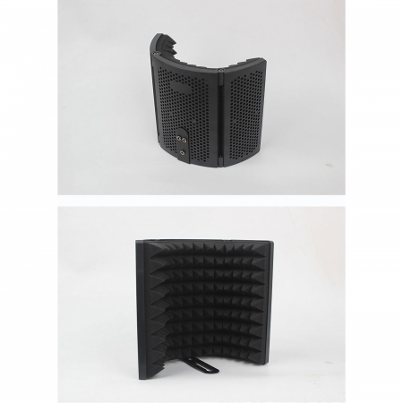 Suport de microfon AxaCube® cu filtru pop si panou acustic integrat, anti-ecou, burete de antifonare, reglabil, negru [3]