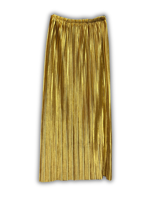 Fusta aurie plisata din catifea – eleganta si feminina [2]