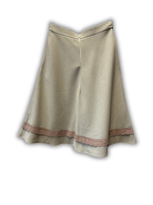 Fusta din bumbac grej cu dantela aplicata [2]