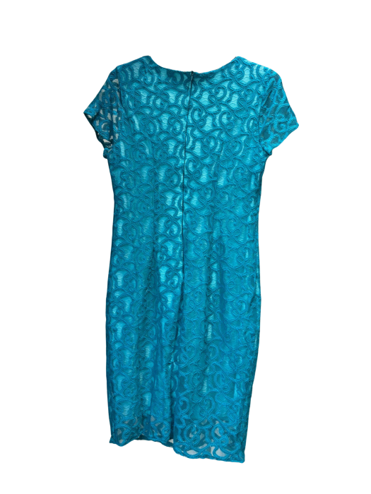 Rochie dreapta albastra din dantela eleganta [2]