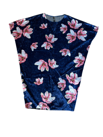 Rochii - Rochie fluture din catifea cu imprimeu floral