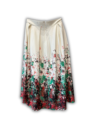 Fusta din bumbac , alba cu imprimeu floral [3]