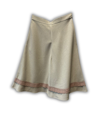 Fusta din bumbac grej cu dantela aplicata [1]