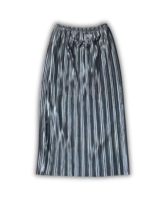 Fuste - Fusta argintie plisata din catifea – eleganta si feminina