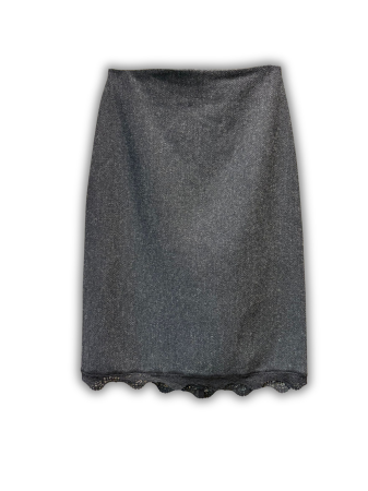 Fuste - Fusta dreapta gri inchis din lana