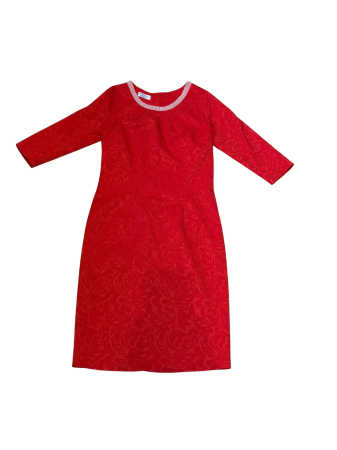 Rochii - Rochie rosie cambrata cu perle – eleganta pentru evenimente