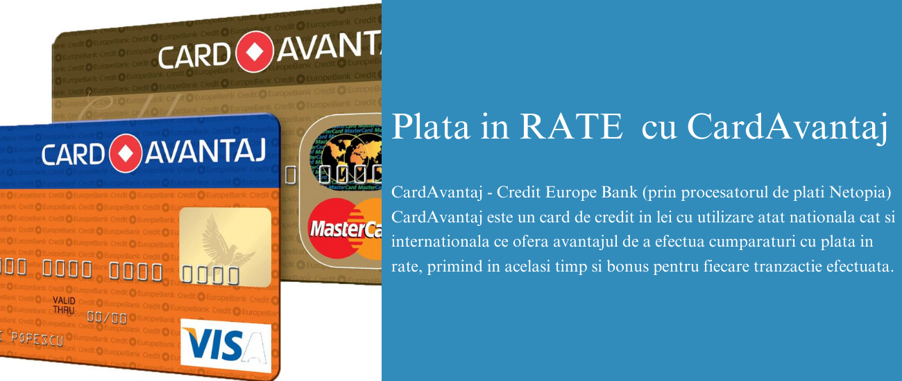 Plata in rate CardAvantaj