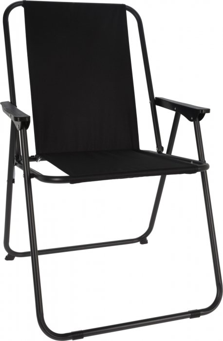 Scaun pliant de grădină cu structură metalică și material textil, negru [1]