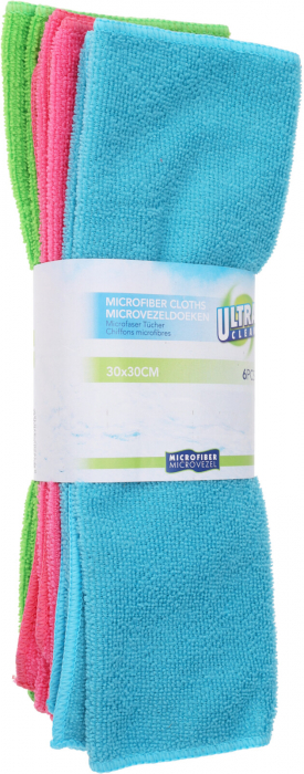 Set 6 lavete din microfibră Ultra Clean, 30x30 cm, multicolor [1]