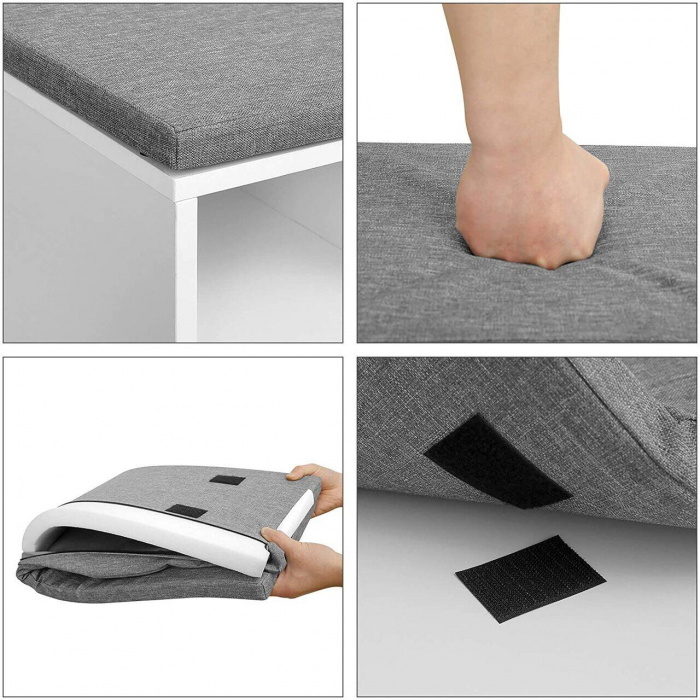 BANCA DEPOZITARE INCALTAMINTE, PANTOFAR PENTRU HOL, VASAGLE, PAL, 10 RAFTURI, 1 SERTAR, ALB, 104X30X48 CM [6]