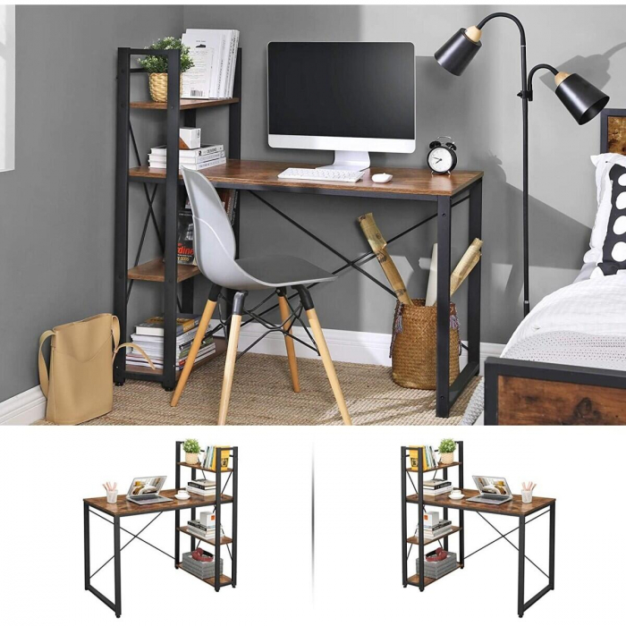 BIROU CALCULATOR, MUFART, PAL SI OTEL, 3 RAFTURI, MARO RUSTIC, MAX 50 KG, 120X60X120 CM [5]