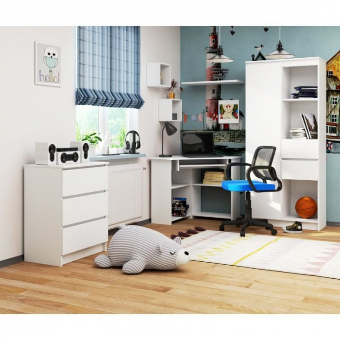 BIROU CALCULATOR PE COLT, PLACA LAMINATA, 5 RAFTURI, ALB, 80X80X74 CM, TED [2]