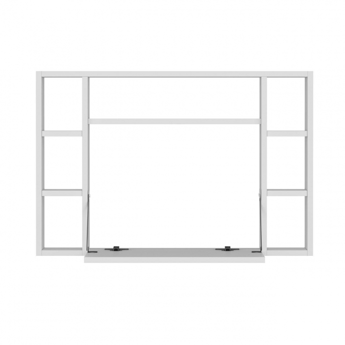 BIROU CU BIBLIOTECA, PLIABIL, SUSPENDAT, PAL MELAMINAT, 7 RAFTURI, ALB, 90X20X60 CM, OMEGA, MINAR [4]