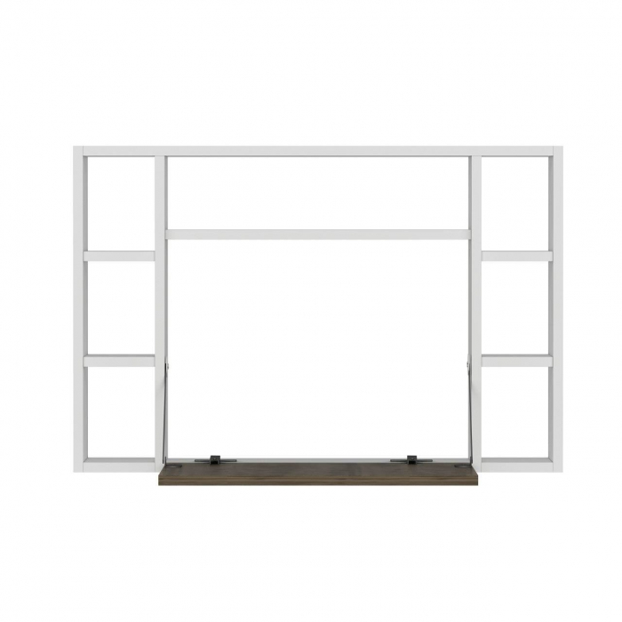 BIROU CU BIBLIOTECA, PLIABIL, SUSPENDAT, PAL MELAMINAT, 7 RAFTURI, ALB SI MARO, 90X20X60 CM, OMEGA, MINAR [4]
