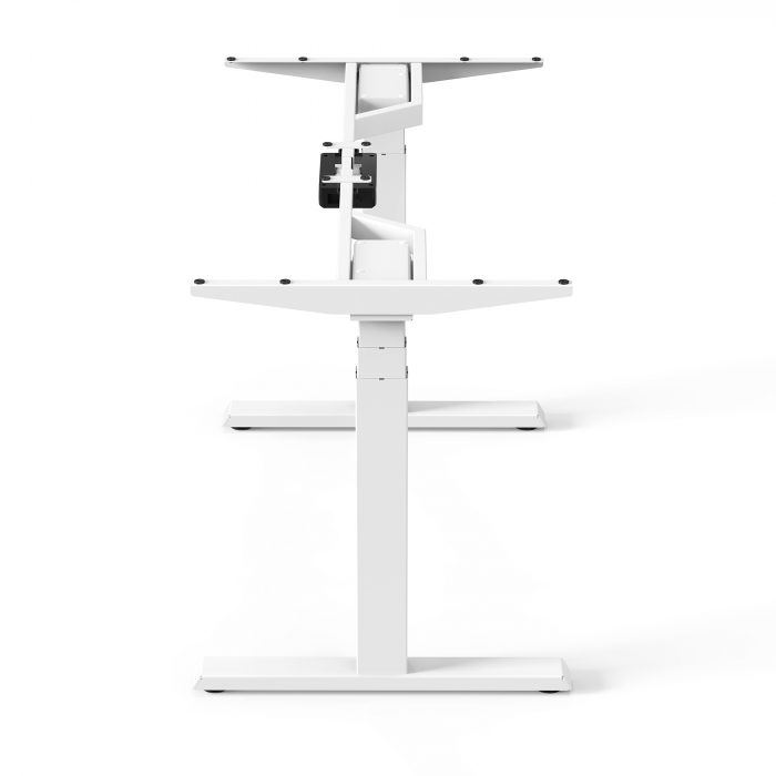 BIROU ERGONOMIC REGLABIL CU 2 MOTOARE, CADRU ALB, BLAT ALB PREMIUM 1580X800X25 MM [6]