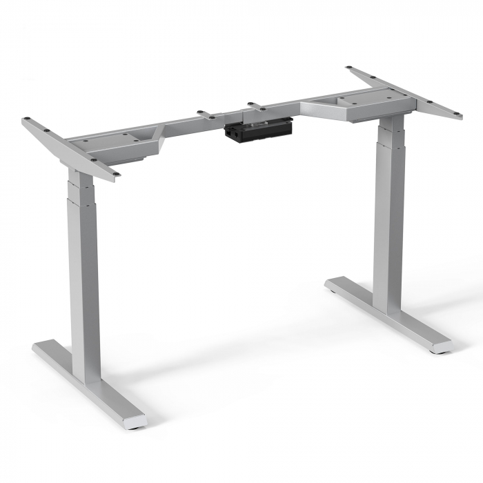 BIROU ERGONOMIC REGLABIL CU 2 MOTOARE, CADRU GRI, BLAT STEJAR SHERMAN 1200X670X25 MM [3]