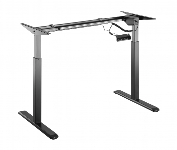 BIROU REGLABIL CU UN MOTOR, CADRU NEGRU, BLAT ALB PREMIUM 1380X670X25 MM [4]