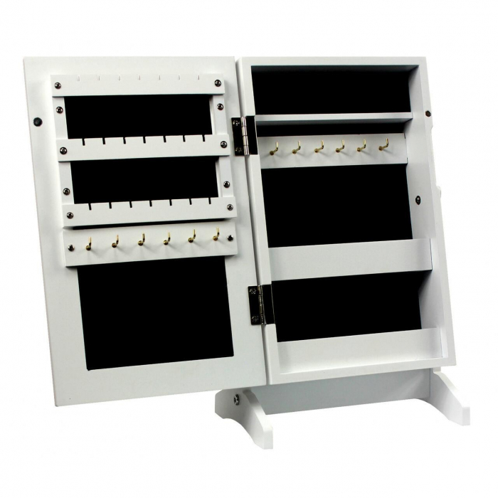 CABINET BIJUTERII CU OGLINDA, ALB 21X15X35 CM [2]