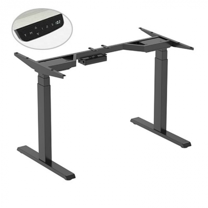 CADRU PENTRU BIROU REGLABIL 62-128 CM, CU 2 MOTOARE, DIGITAL TOUCH CONTROLLER, CULOARE NEGRU [1]