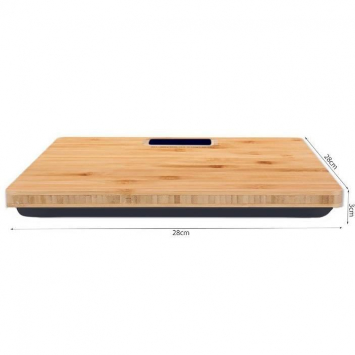 CANTAR DE BAIE, BAMBUS, 2XAAA, MAX 180 KG, 28X28X3 CM, ISOTRADE [2]