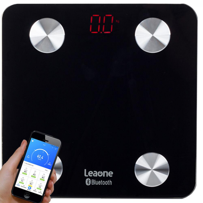 CANTAR DE BAIE, VERK GROUP, MODEL ANALITIC, INTELIGENT, CU BLUETOOTH, MAX 180 KG, LCD, 4XAAA, 28X28X2 CM [10]
