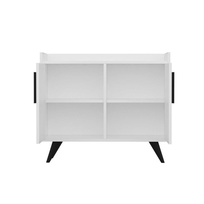 COMODA, PAL MELAMINAT, 4 RAFTURI, ALB, 90X35X77 CM, LAURA, MINAR [4]