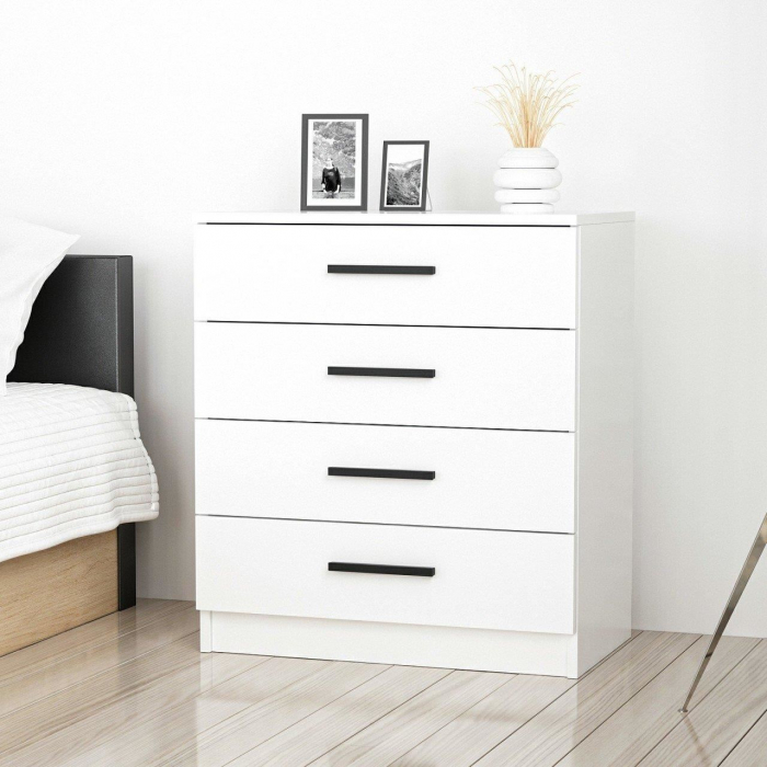 COMODA, PAL MELAMINAT, 4 SERTARE, ALB, 70X42X79 CM, WHITE CASTLE, MINAR [7]