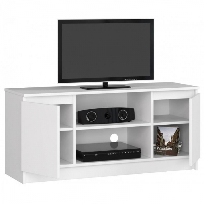 COMODA PENTRU TV, PLACA LAMINATA, 6 RAFTURI, ALB, 120X40X55 CM [5]