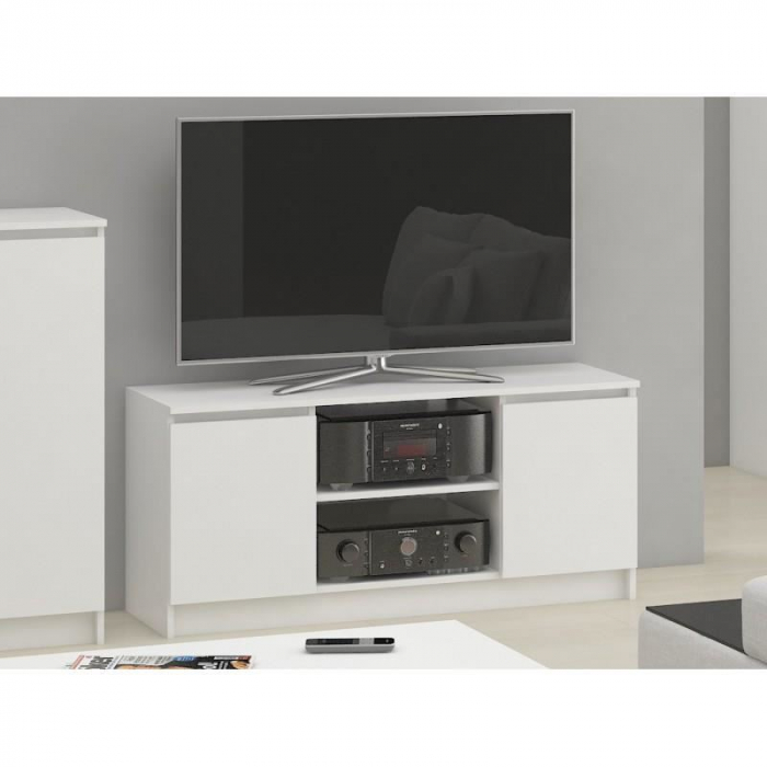 COMODA PENTRU TV, PLACA LAMINATA, 6 RAFTURI, ALB, 120X40X55 CM [4]