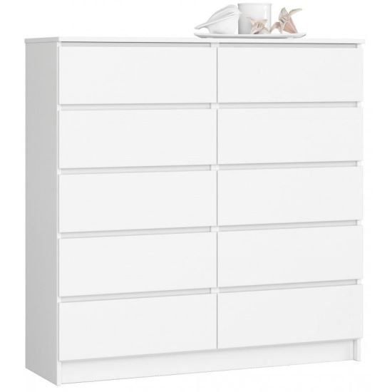 COMODA, PLACA LAMINATA, 10 SERTARE, ALB, 120X40X121 CM [1]