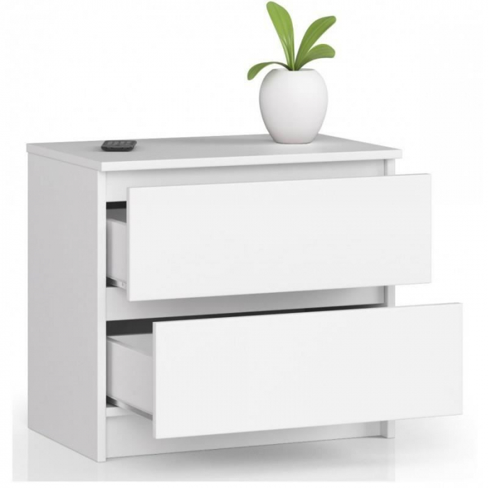 COMODA, PLACA LAMINATA, 2 SERTARE, ALB, 60X40X55 CM [5]